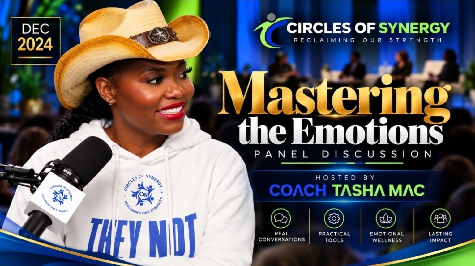 Mastering the Emotions panel discussion, hosted by Coach Tasha Mac, December 2024